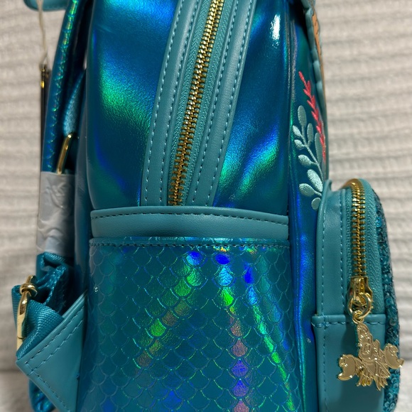 Loungefly Disney King Triton Sequin Mini Backpack NWT Rare - Picture 6 of 8